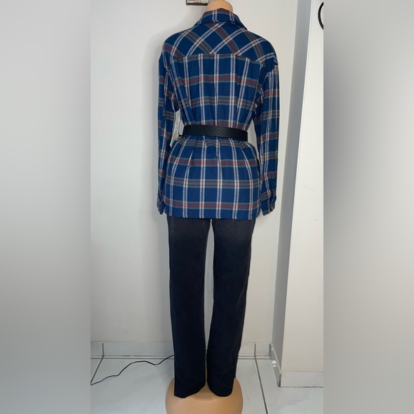 NWT LADIES’S COTTON FLANNEL BLOUSE PLAID SIZE M,L.XL Belt not included - Picture 7 of 7